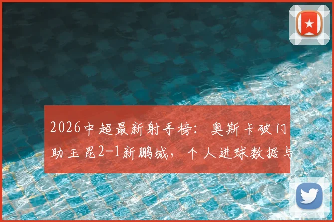 2026中超最新射手榜：奥斯卡破门助玉昆2-1新鹏城，个人进球数据与球队排名全面解析